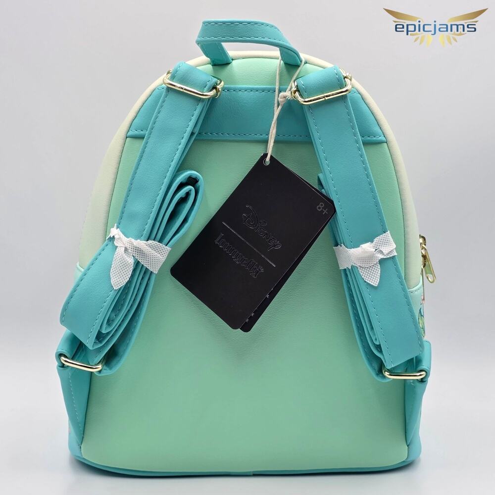 Loungefly Disney Lilo & Stitch Floral Mint Green Mini Backpack New - Picture 6 of 6